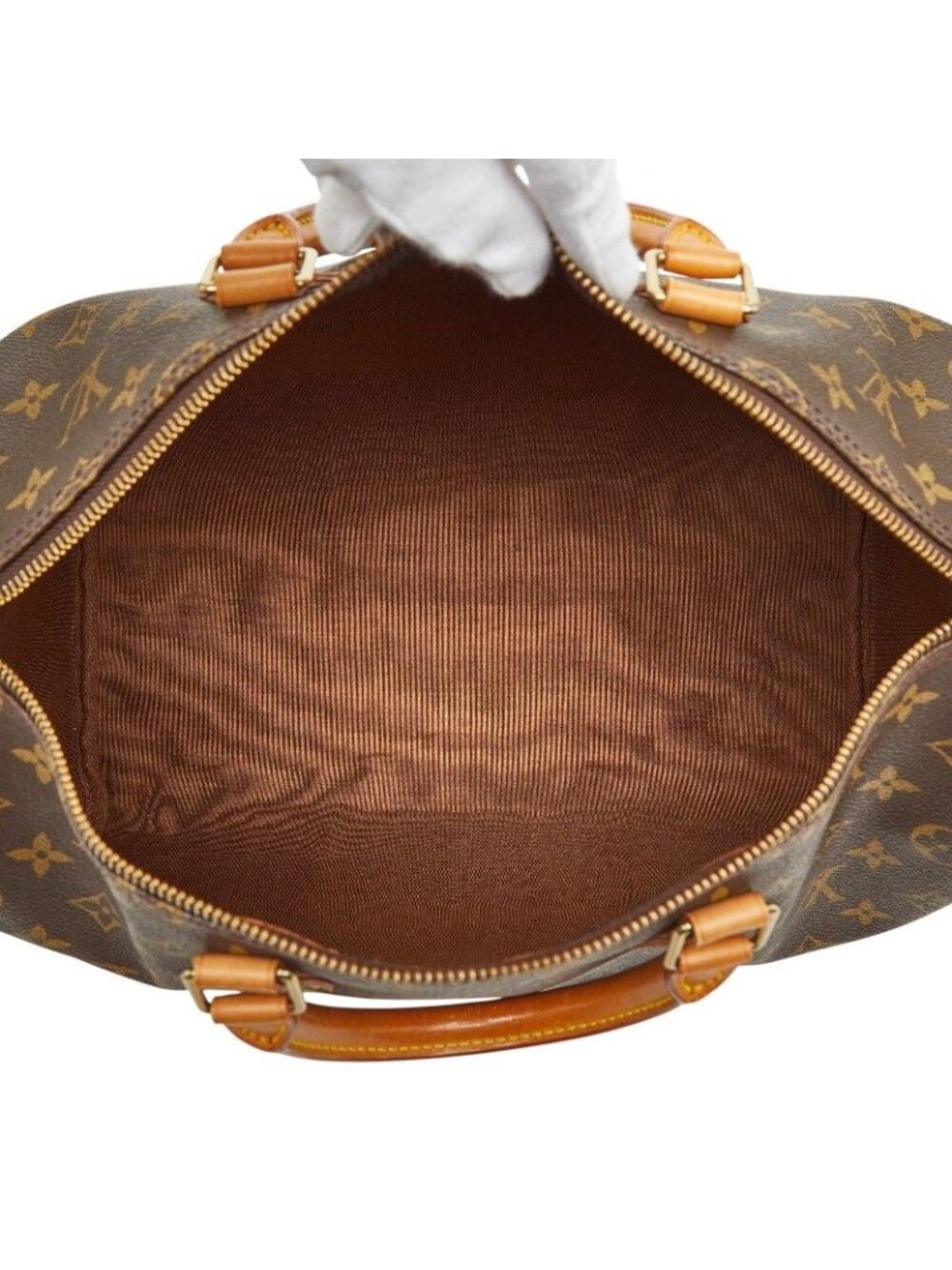 Louis Vuitton Monogram Speedy 35 Boston Bag Brown - Picture 9 of 10